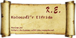 Koloszár Elfrida névjegykártya